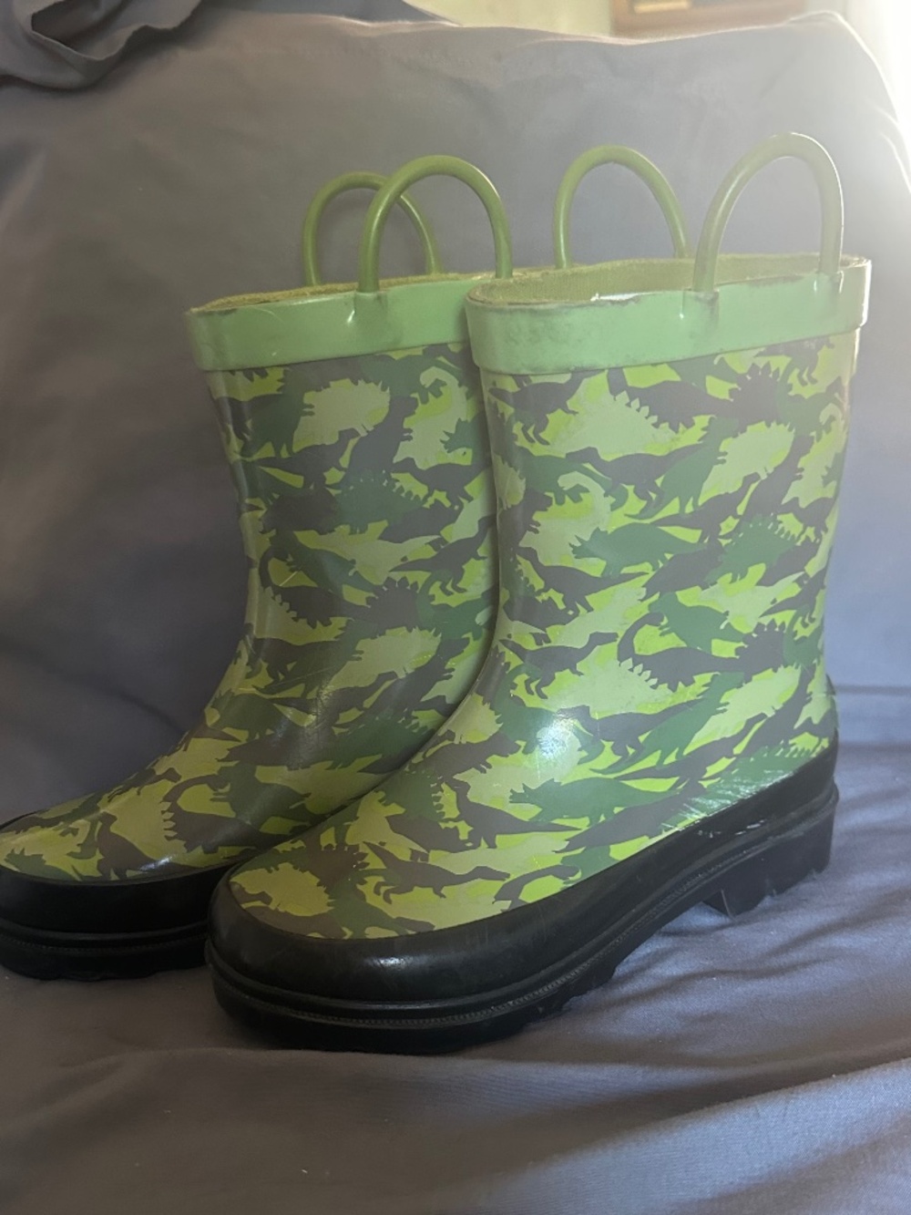 Blue Mountain Dinosaur Camo Rain Boots size 11/12 Toddler